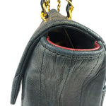 Chanel Black Quilted Lambskin Half Moon Flap 1989