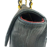Chanel Black Quilted Lambskin Half Moon Flap 1989