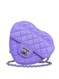Chanel CC In Love Purple Quilted Leather Heart Bag 2022