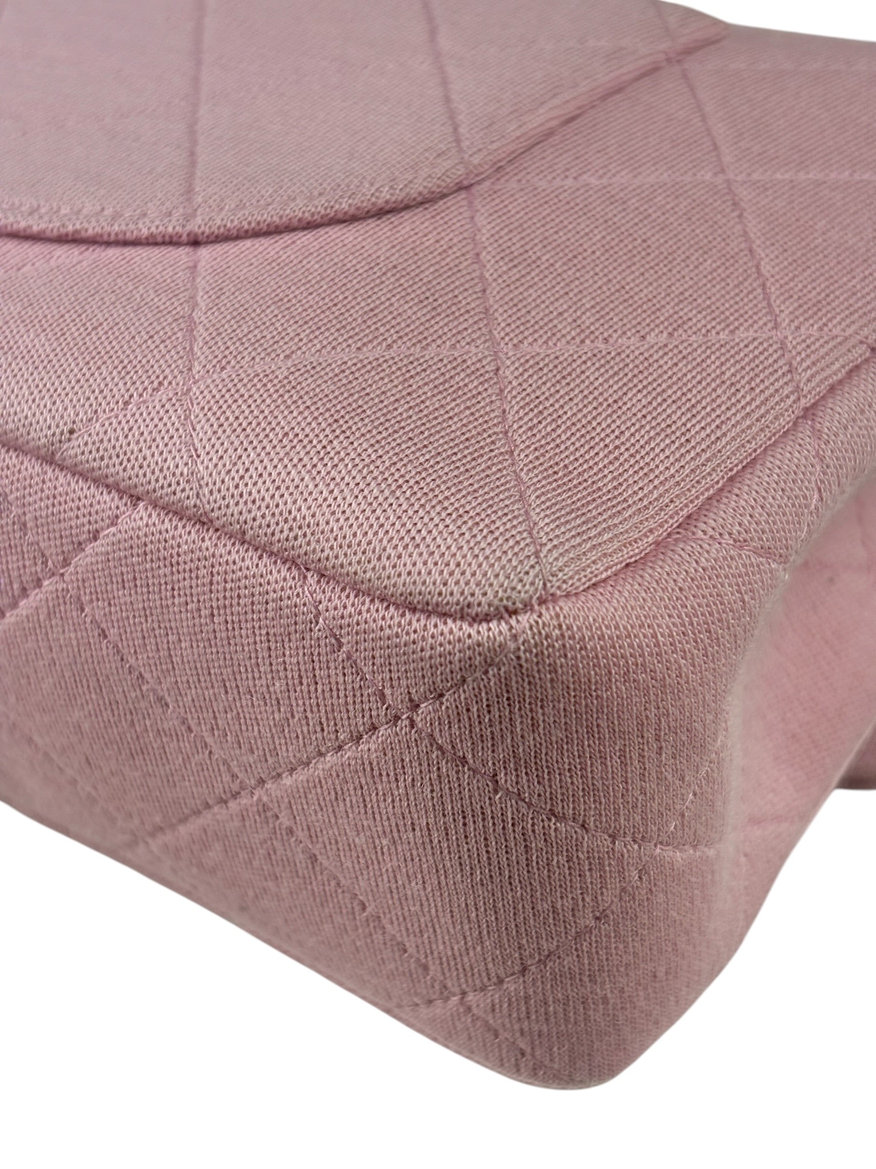 Chanel Pink Quilted Jersey Classic Flap Bag 1997