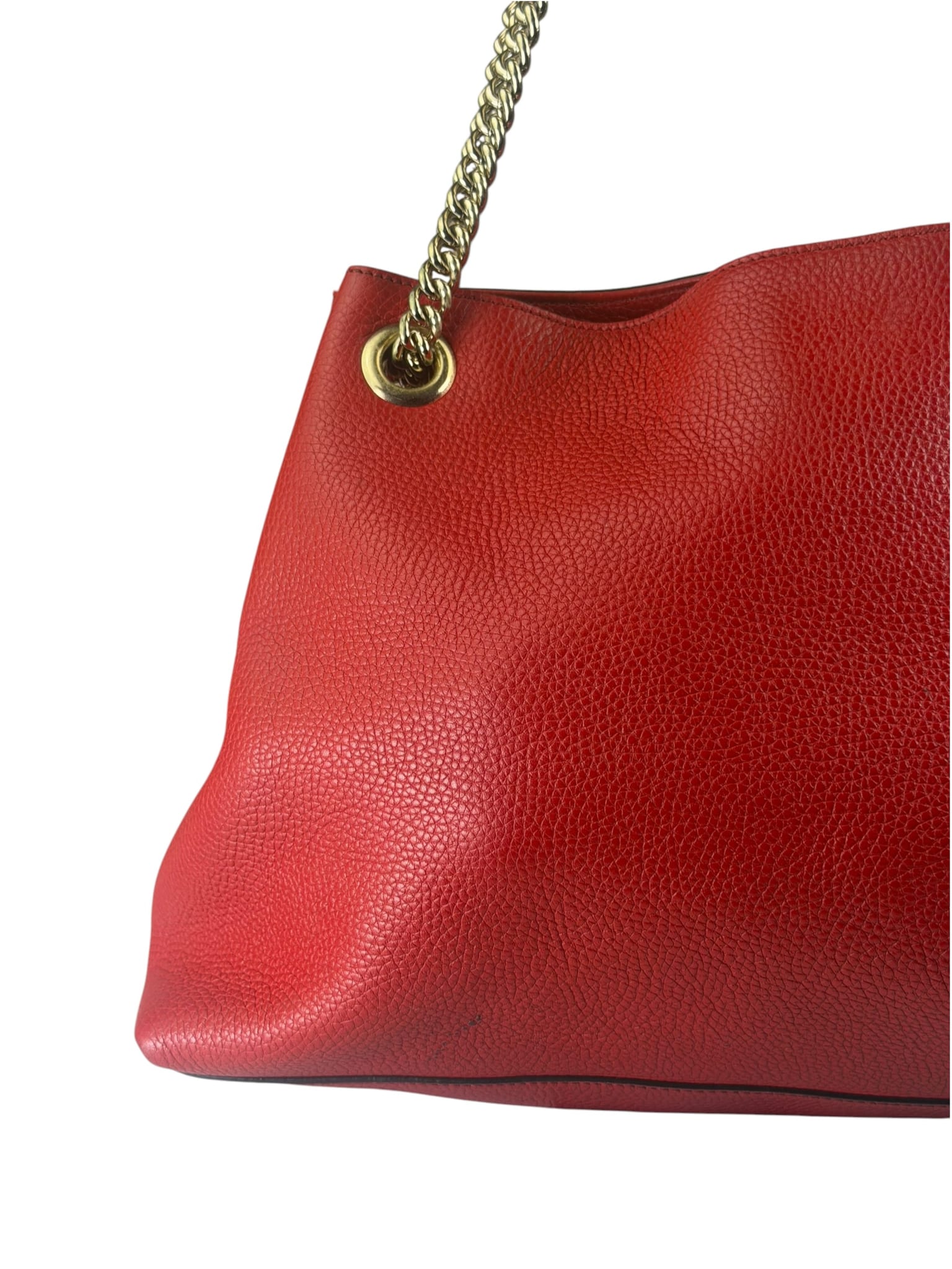 Gucci Red Leather Soho Chain Shoulder Bag