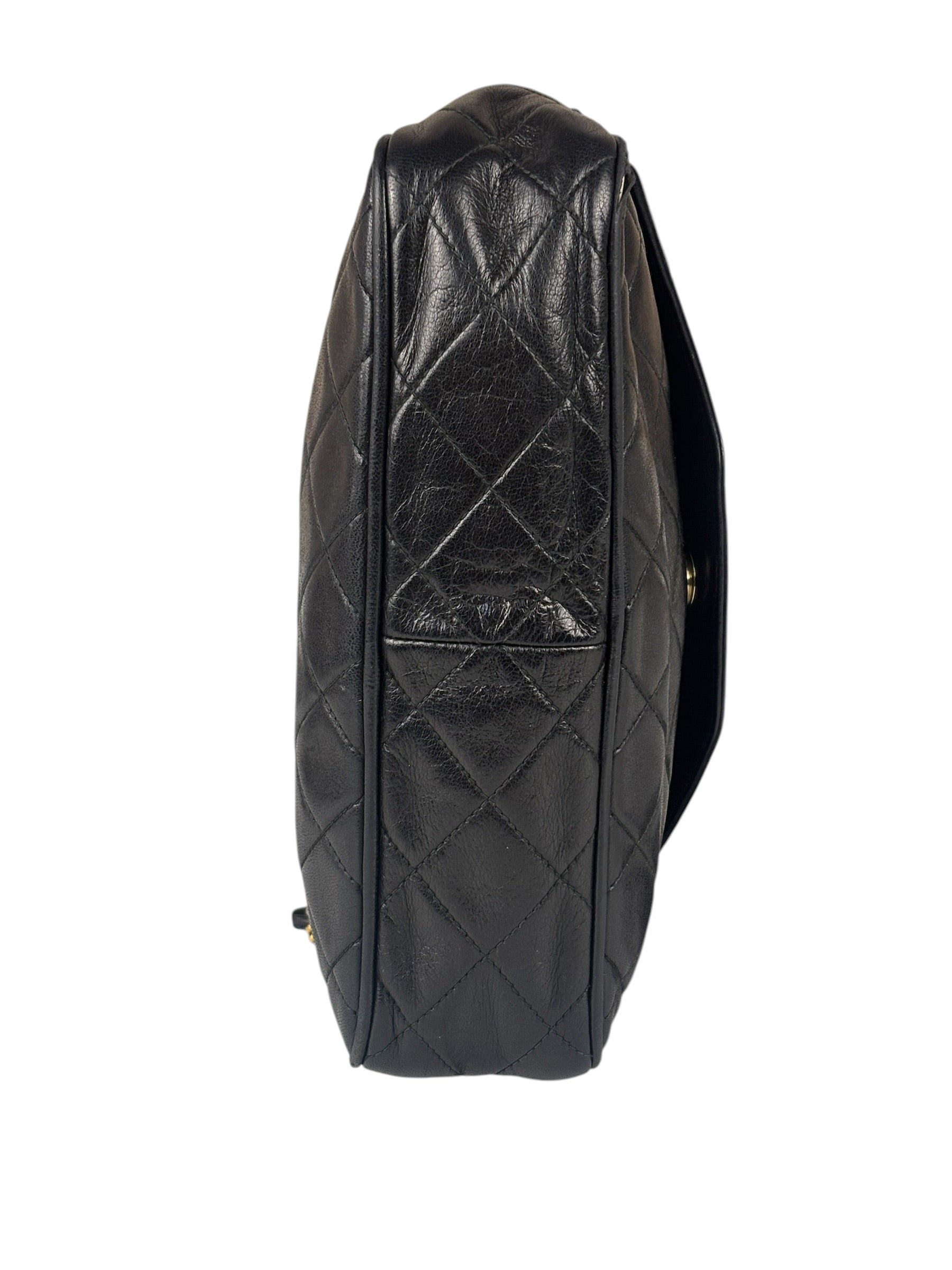Chanel Black Diamond Stitch Camera Crossbody