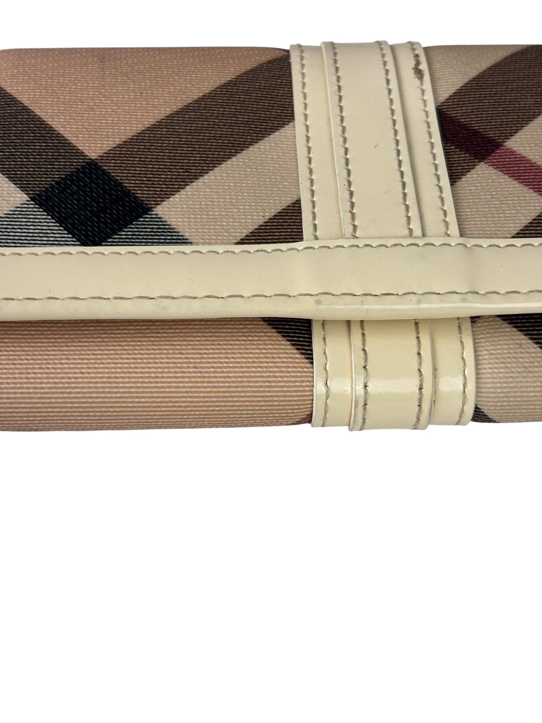 Burberry Cream Nova Check Penrose Continental Long Wallet
