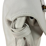 Gucci White Leather Bamboo Jungle Shoulder Bag