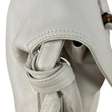 Gucci White Leather Bamboo Jungle Shoulder Bag