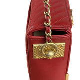 Chanel Red Quilted Leather Rock The Corner Minaudiere Shoulder Bag 2018