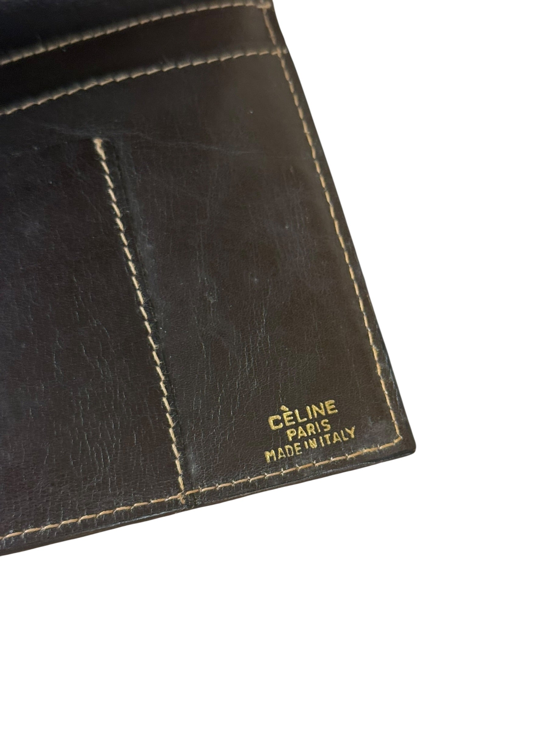 Celine Vintage Canvas Snap Trifold Wallet