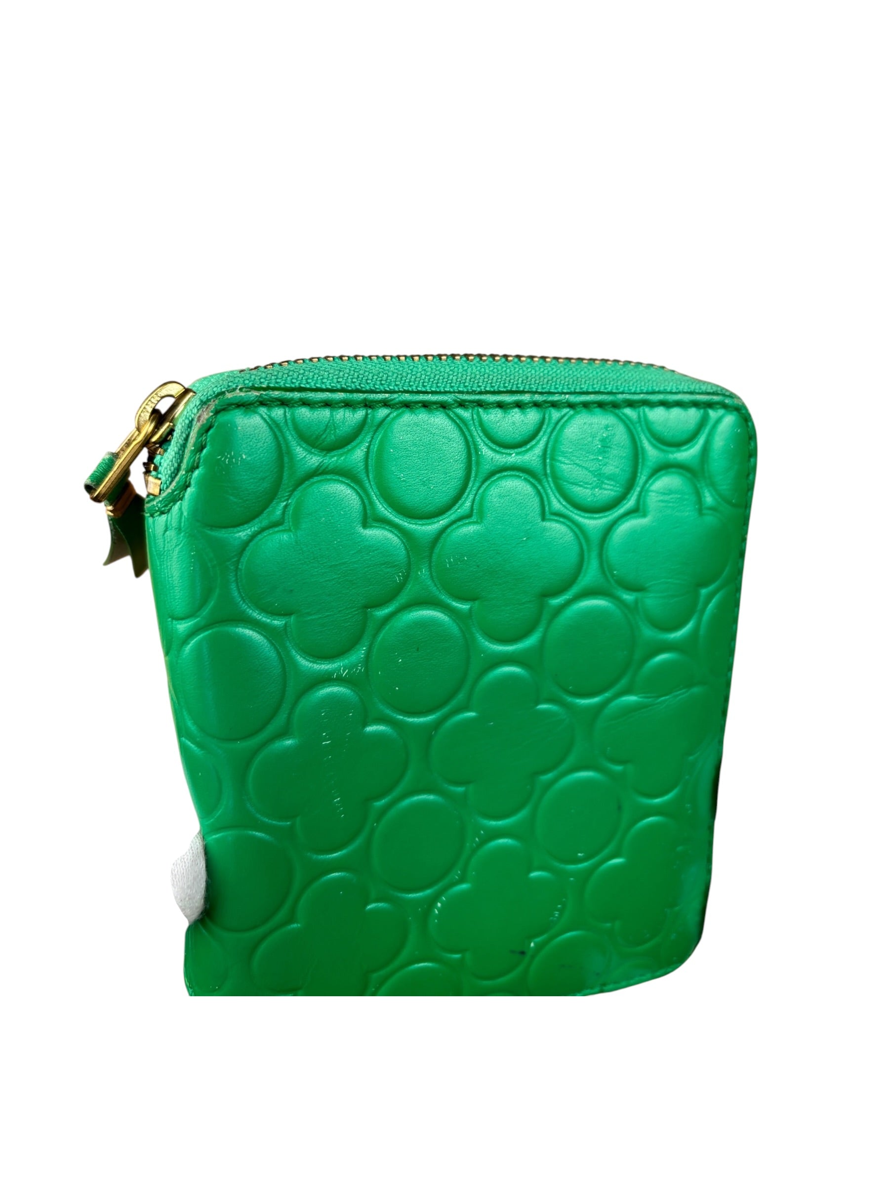 Comme Des Garcons Green Zip Around Wallet