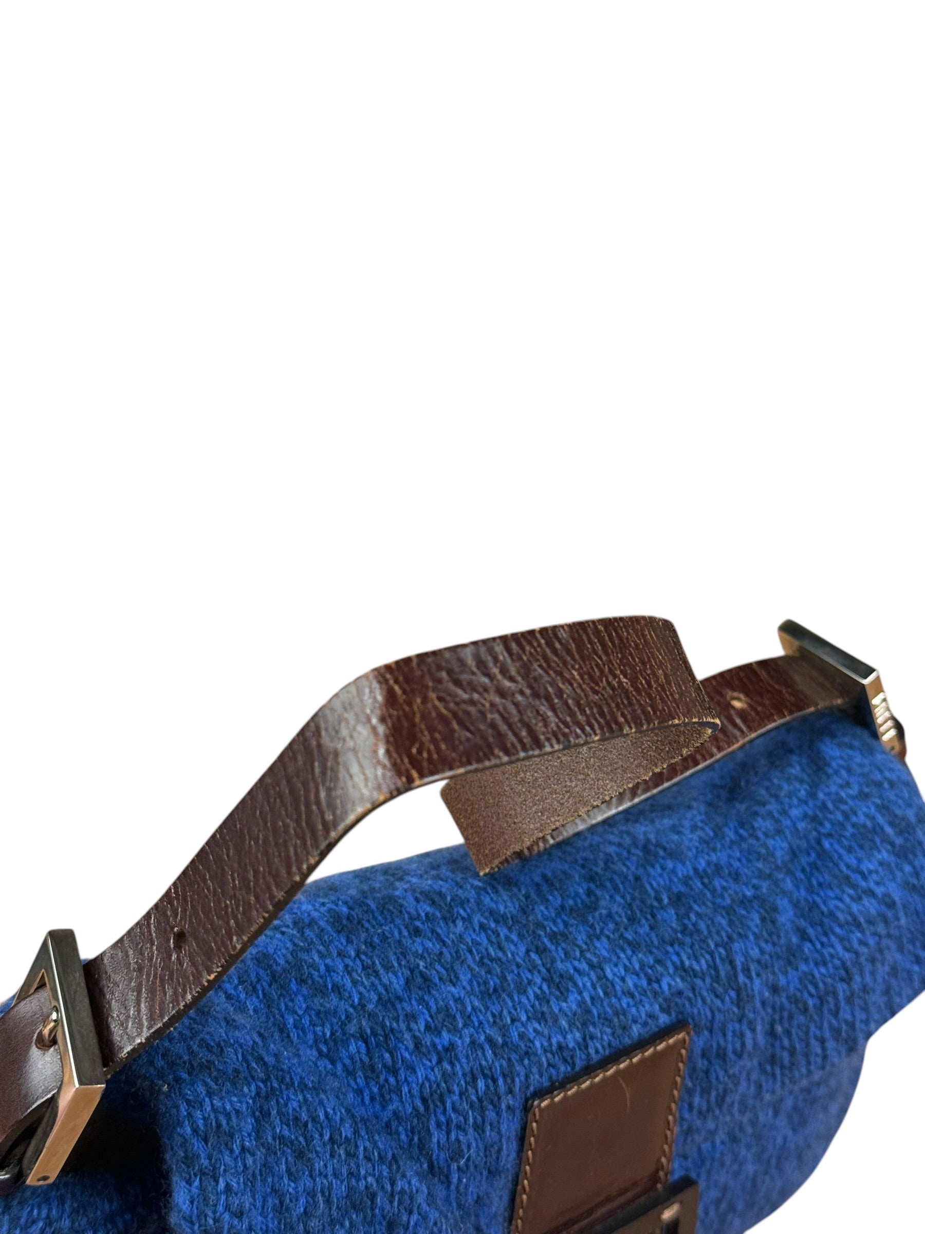 Fendi Vintage Blue Cashmere Baguette