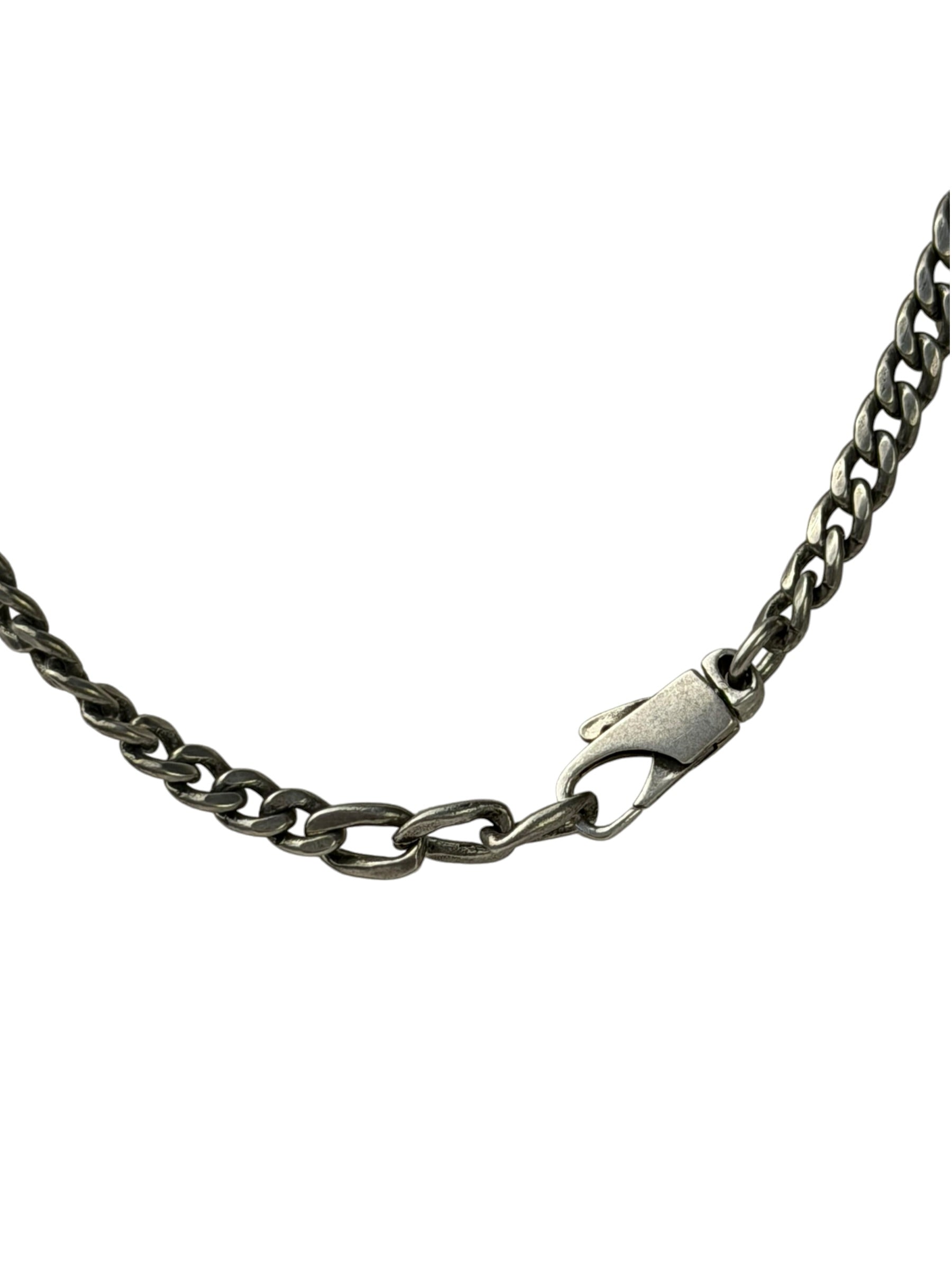 Gucci Sterling Silver Tag Turquoise Enamel Pendant Necklace