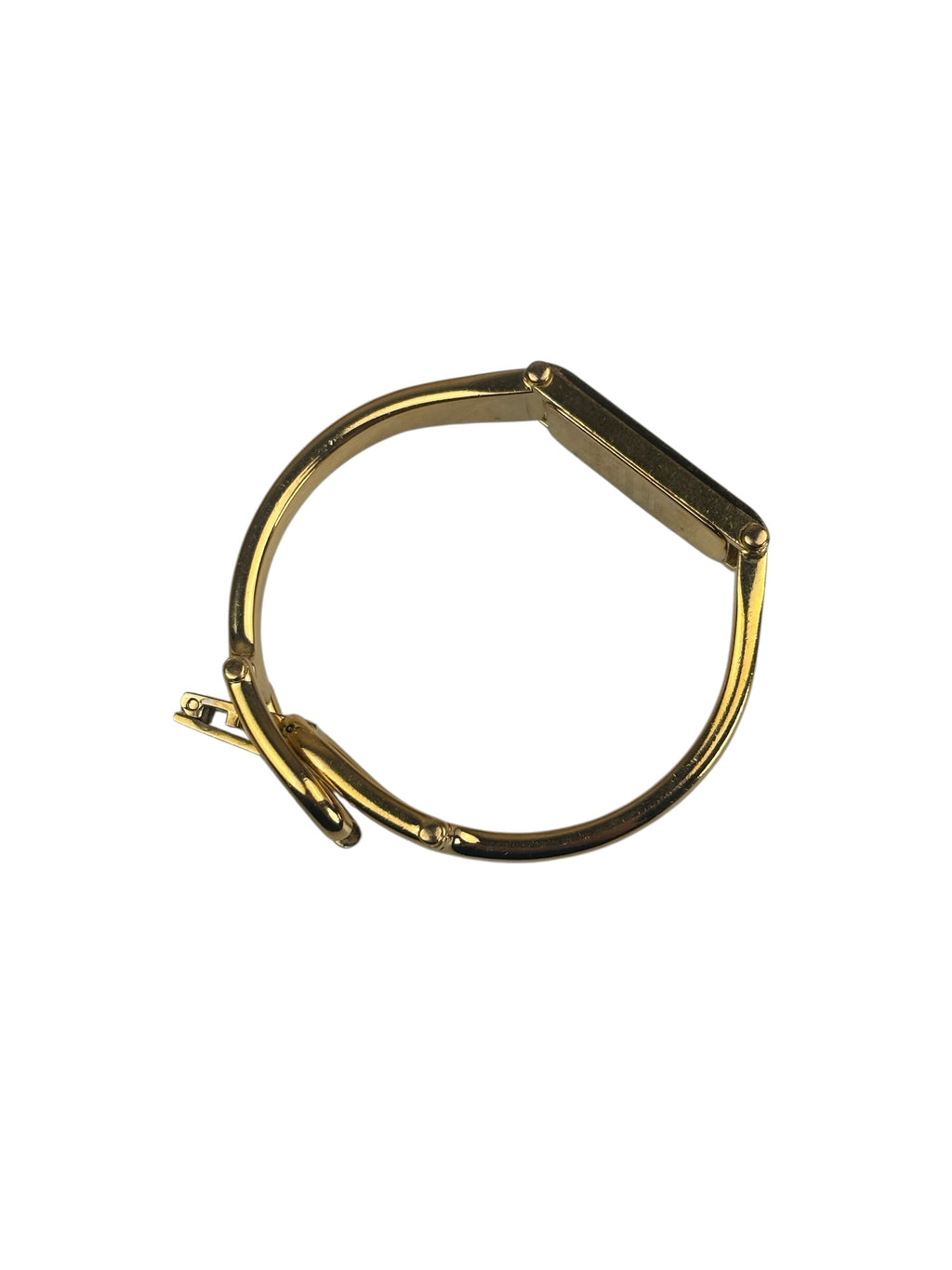 Gucci 1500L Black Dial Gold Plate Bangle