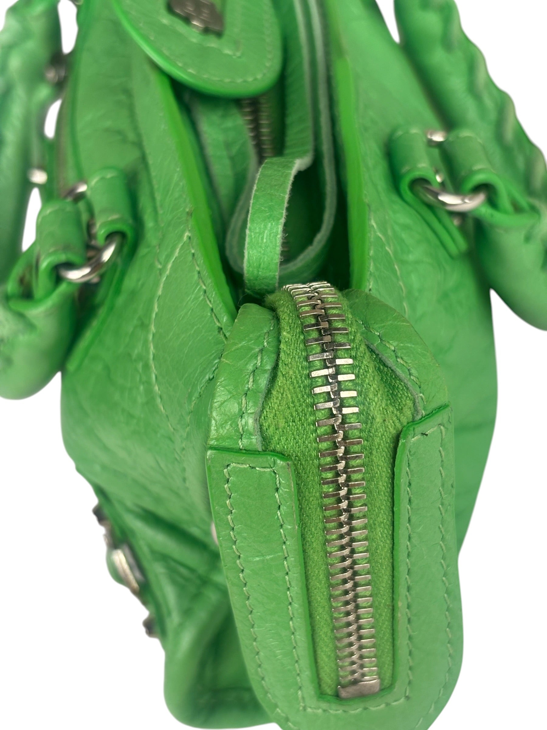 Balenciaga Green Leather Small Le City Two-Way Bag