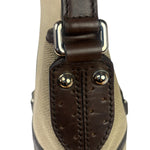 Gucci Brown/Beige Leather Trim Reins Canvas Web Hobo Bag