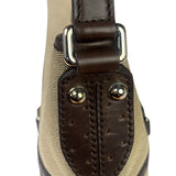 Gucci Brown/Beige Leather Trim Reins Canvas Web Hobo Bag