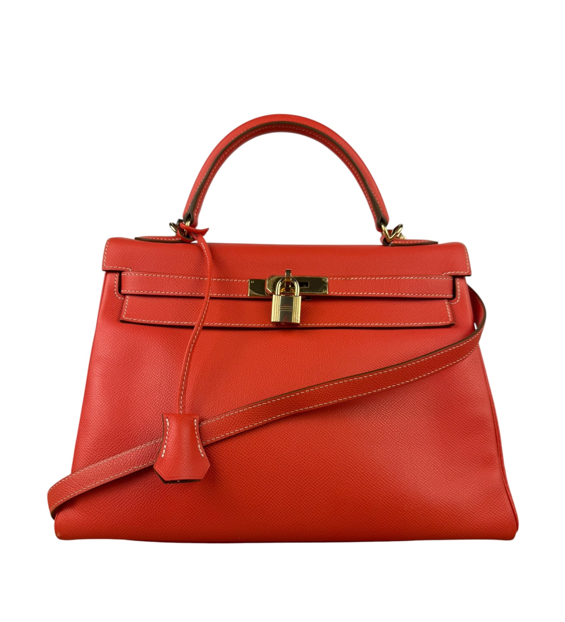 Hermes Coral-Red Epson Casaque Togo Kelly 32