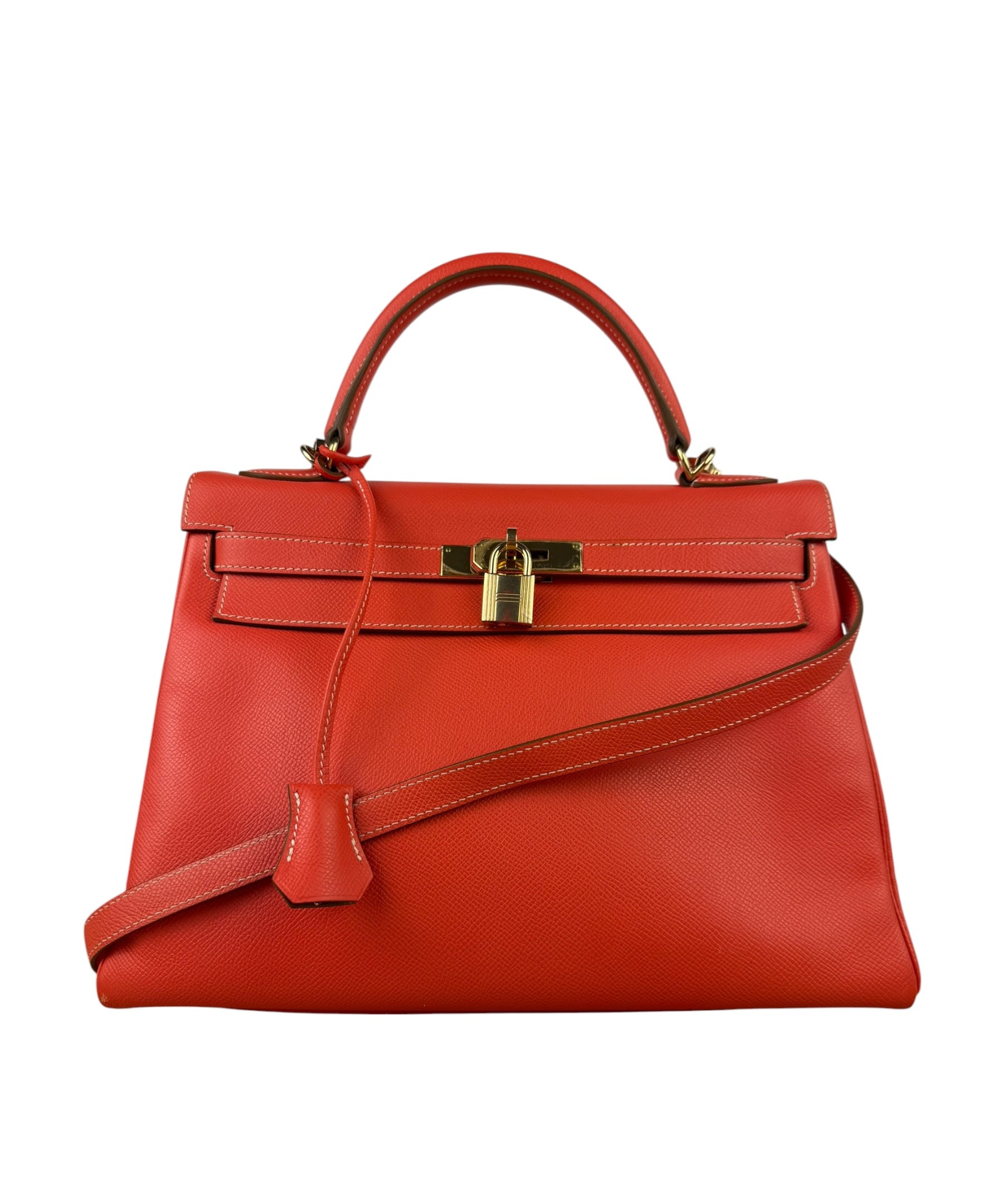 Hermes Coral-Red Epson Casaque Togo Kelly 32