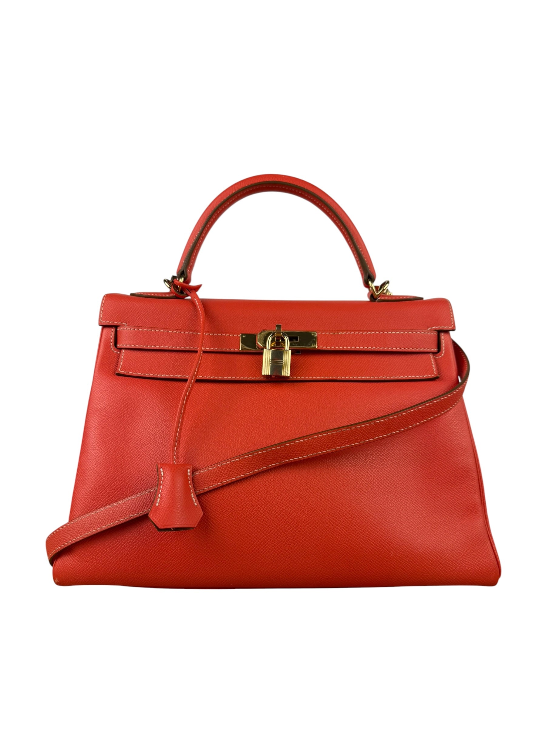 Hermes Coral-Red Epson Casaque Togo Kelly 32