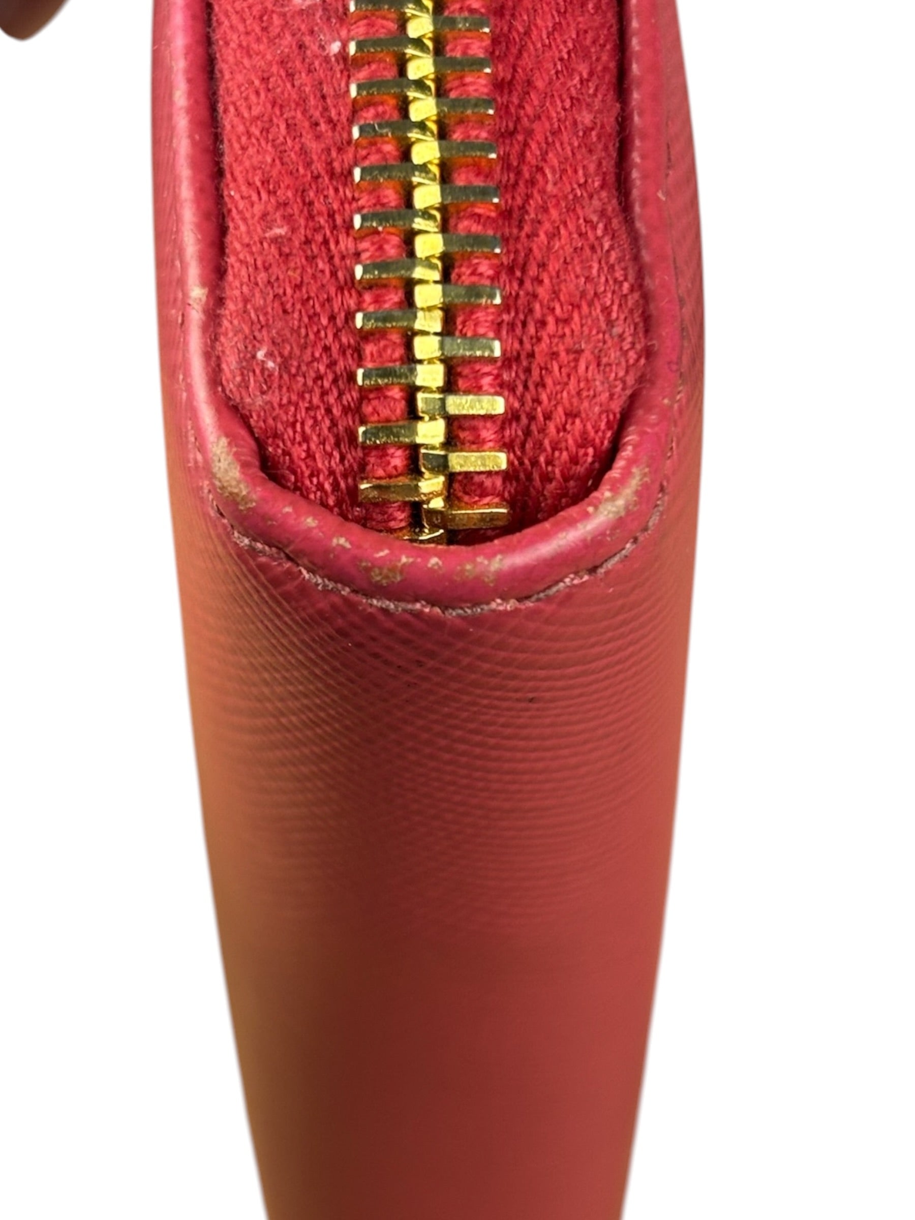 Prada Vintage Pink Saffiano Leather Long Wallet