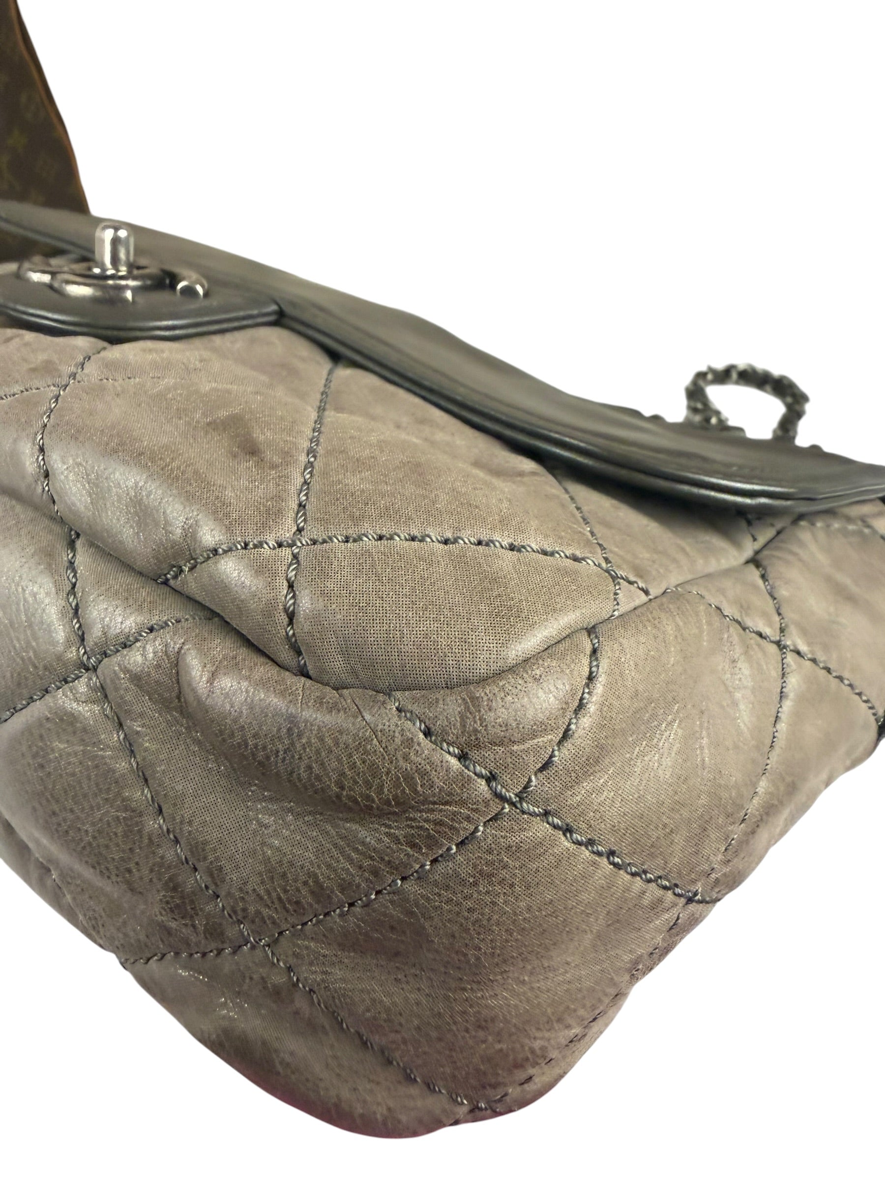 Chanel Bicolor Quilted Leather Chain Flap Bag 2011