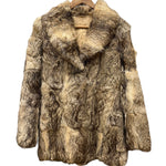 Vintage Dark Brown/Beige Collared Fur Coat