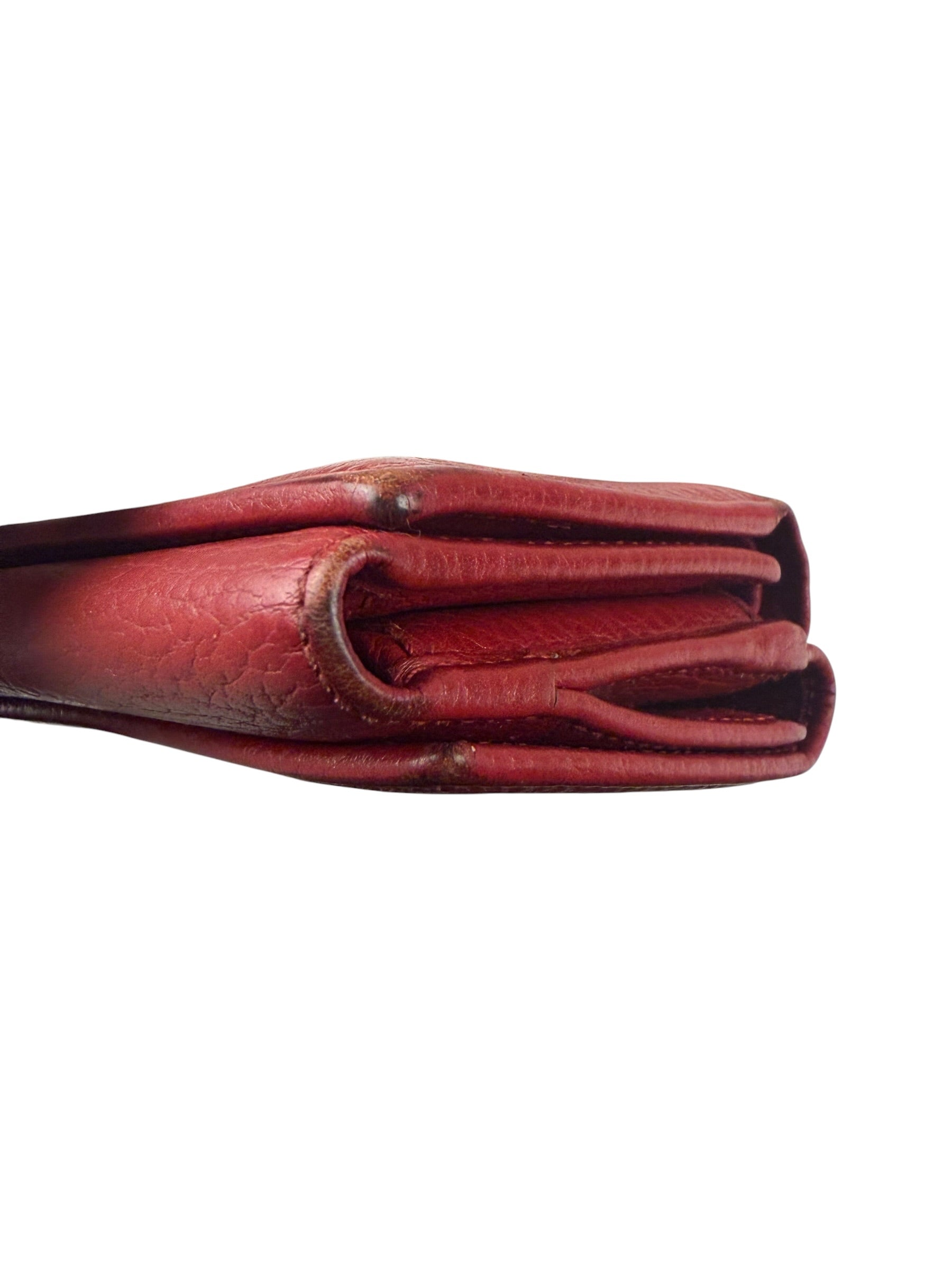 Gucci Red Leather Tri-Fold Marmont Compact Wallet
