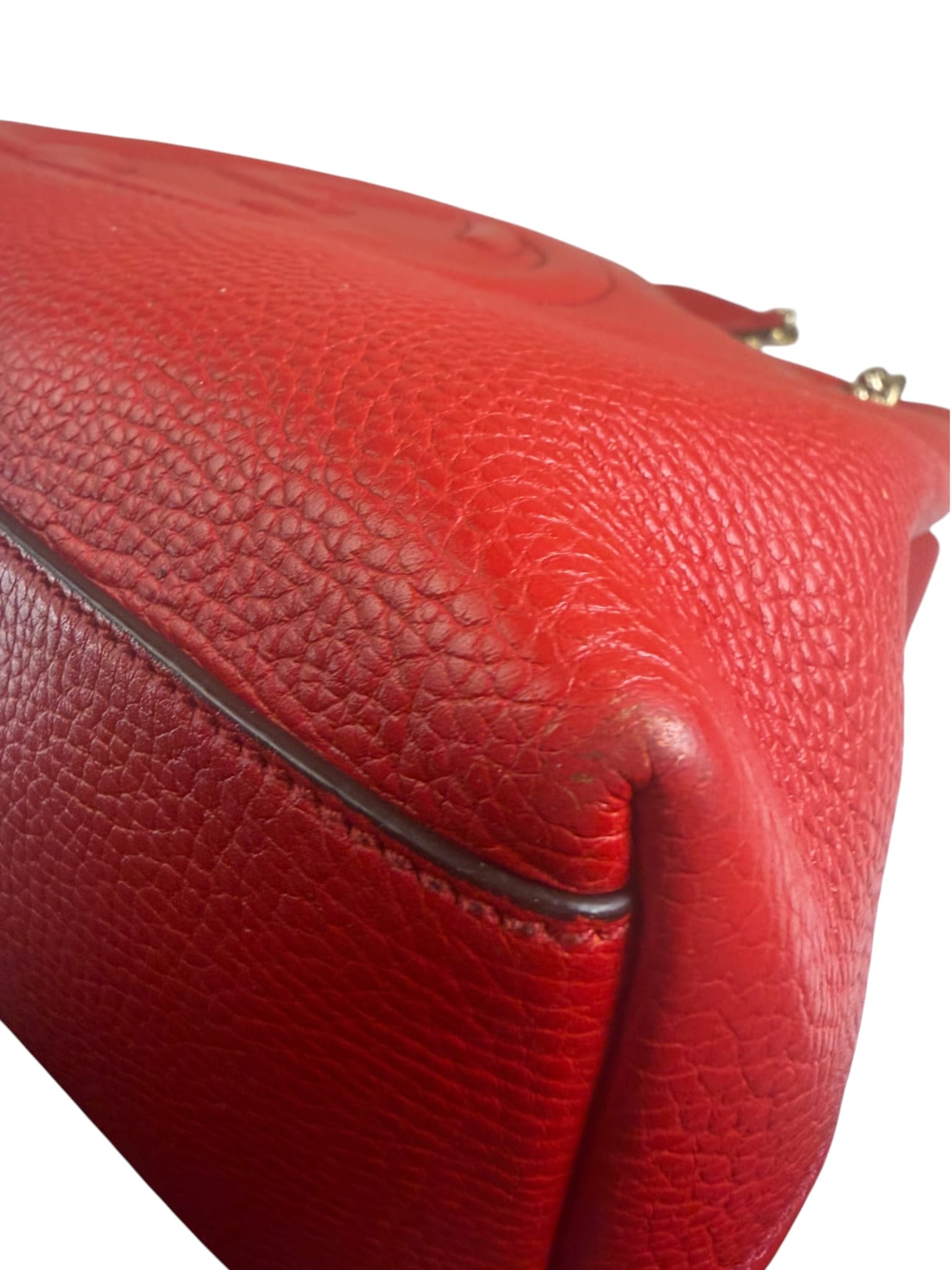 Gucci Red Leather Soho Chain Shoulder Bag