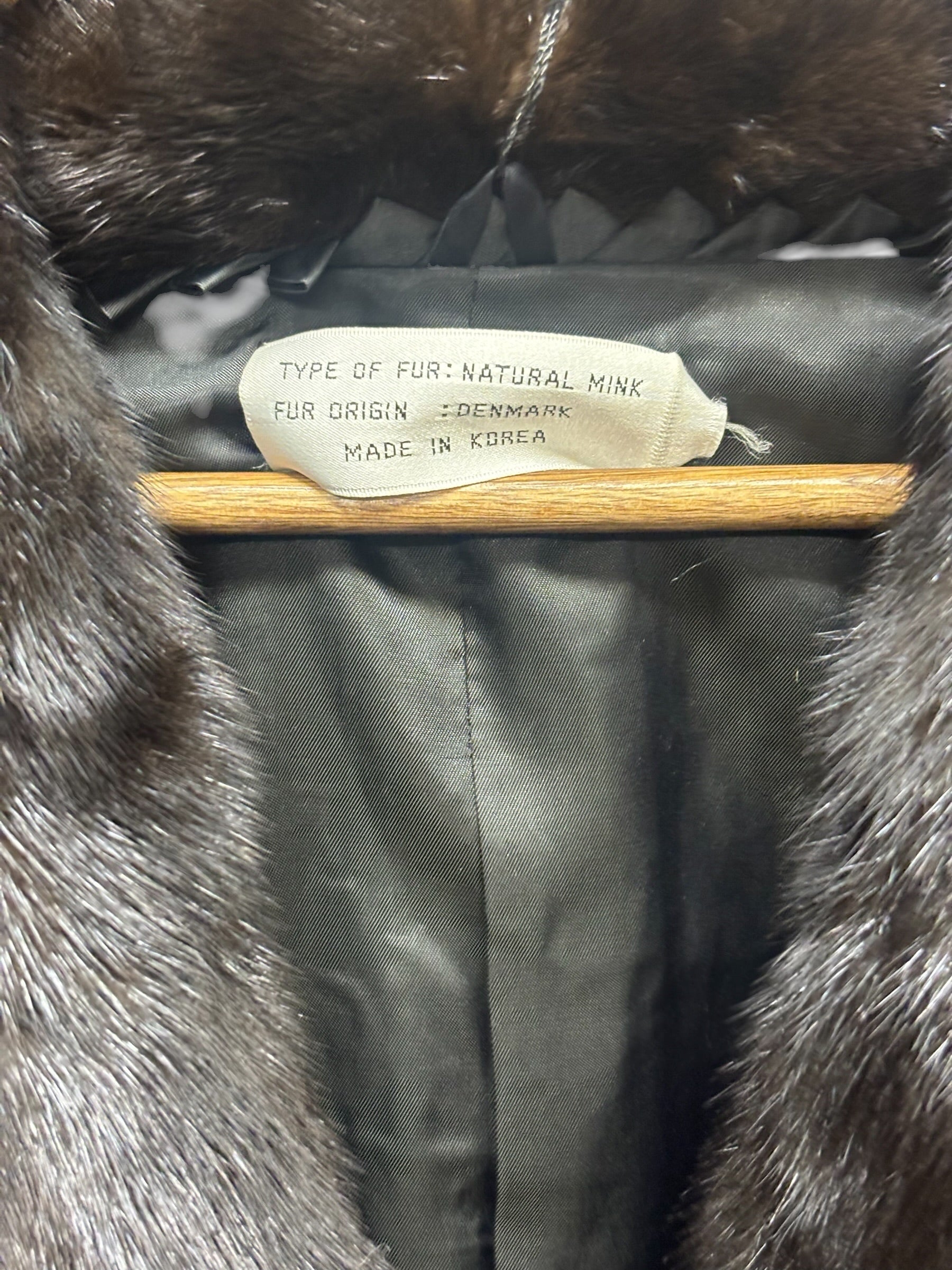 Vintage Brown Striped Mink Fur Coat