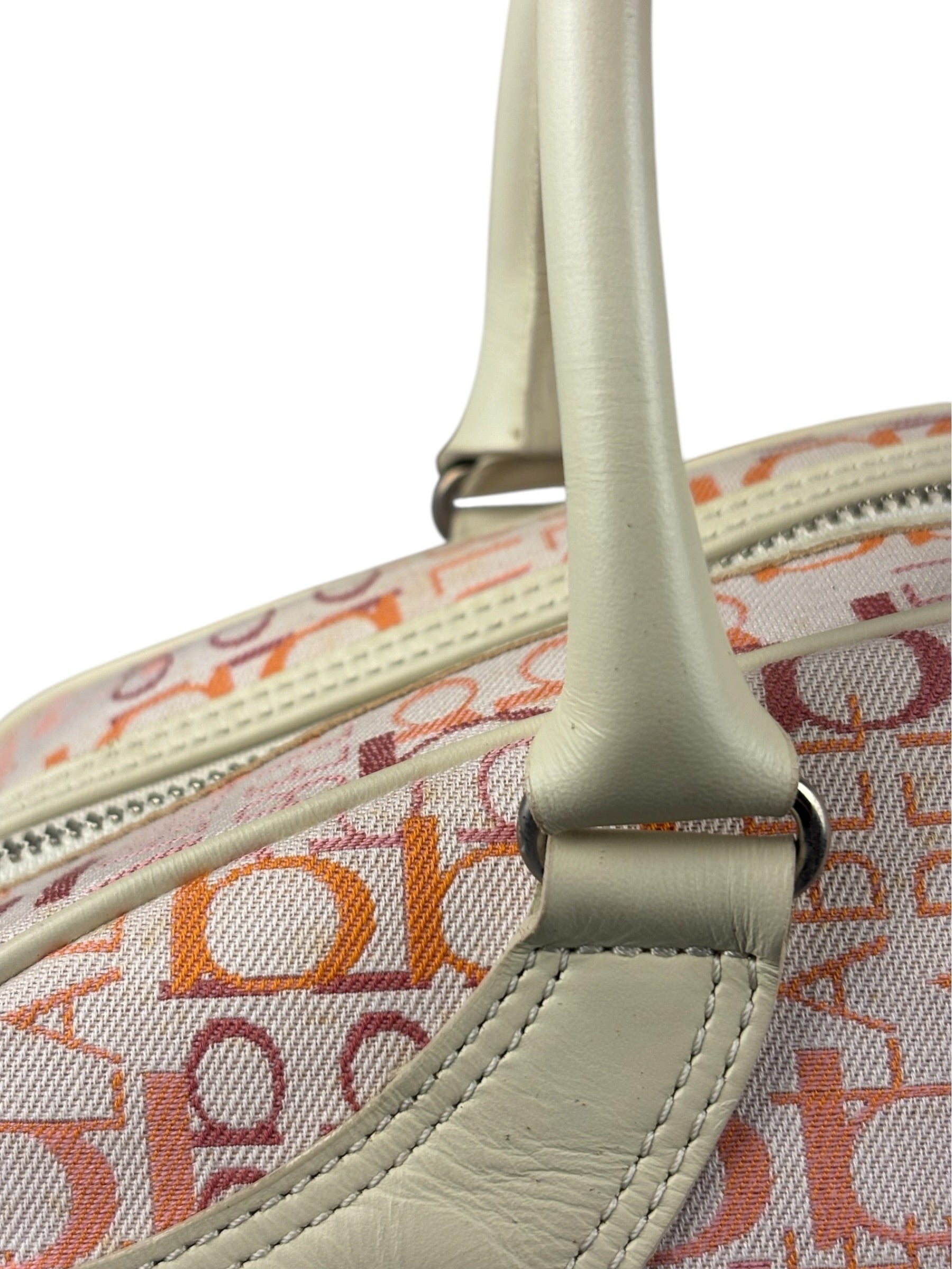 Burberry Blue Label Pink Multi Logo Bowler Bag