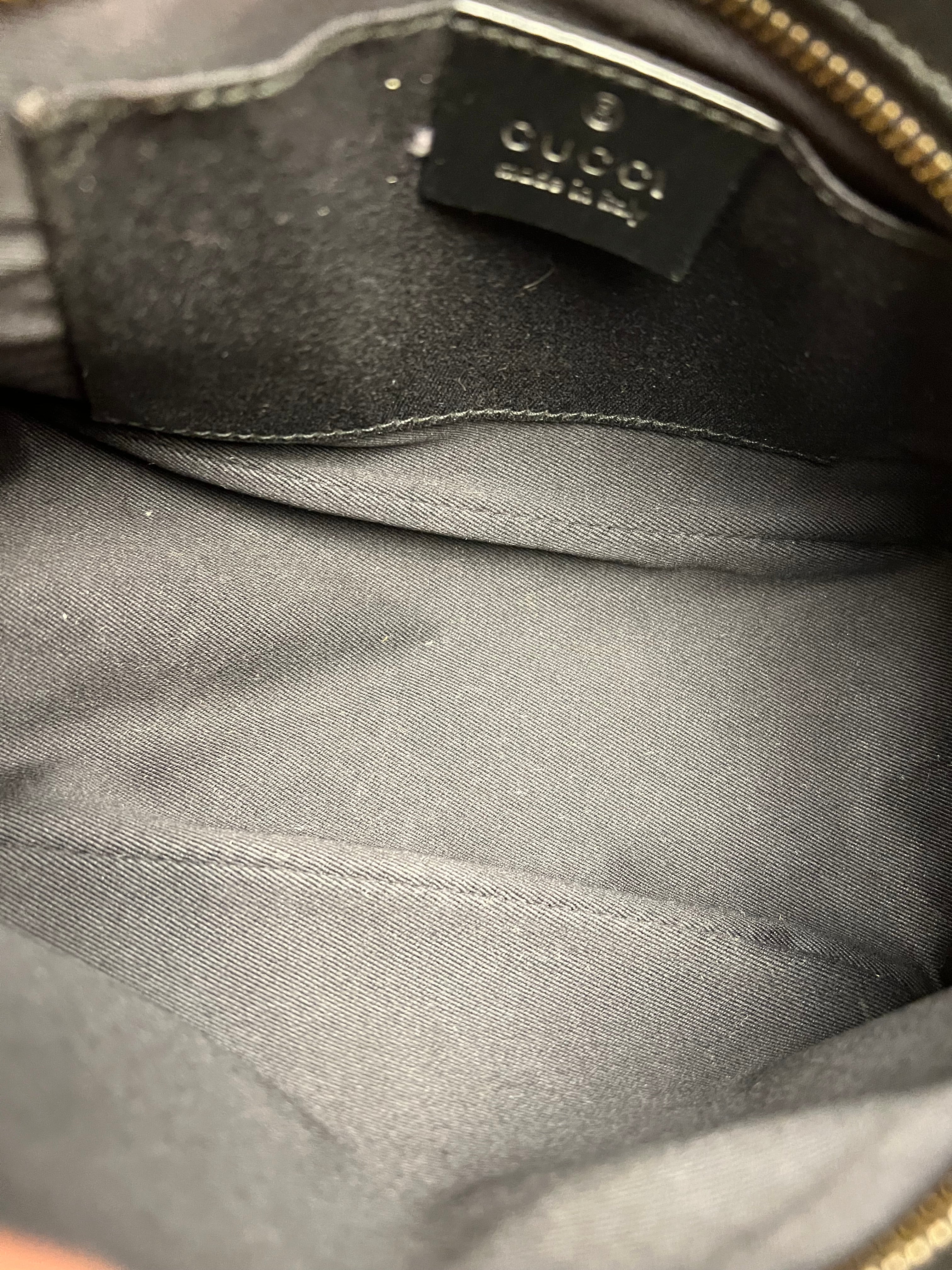 Gucci Vintage GG Black Canvas Pochette