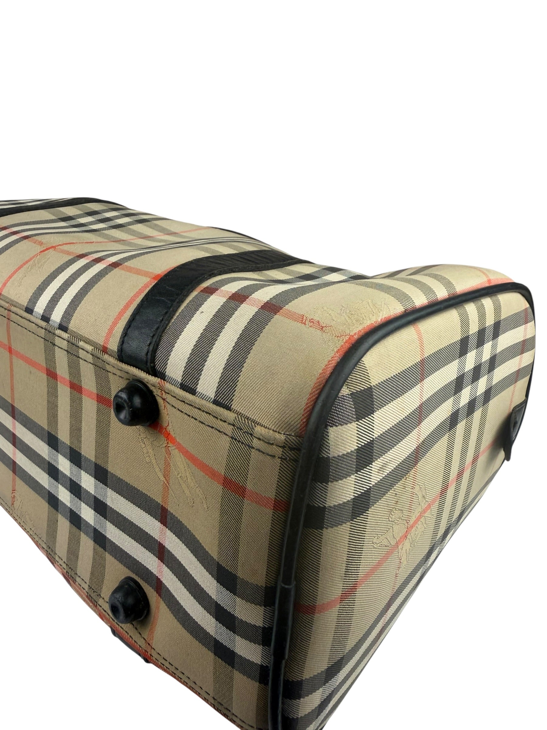 Burberry Vintage Haymarket House Small Boston Bag