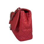 Chanel Red Quilted Caviar Leather Flap Bag 2008
