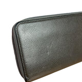 Chanel Caviar Leather Grey Zip Wallet