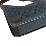 Gucci Vintage Black GG Canvas Shoulder Bag
