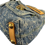 Louis Vuitton Vintage Denim Leather Trim Monogram Baggy Hobo Bag PM