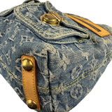 Louis Vuitton Vintage Denim Leather Trim Monogram Baggy Hobo Bag PM