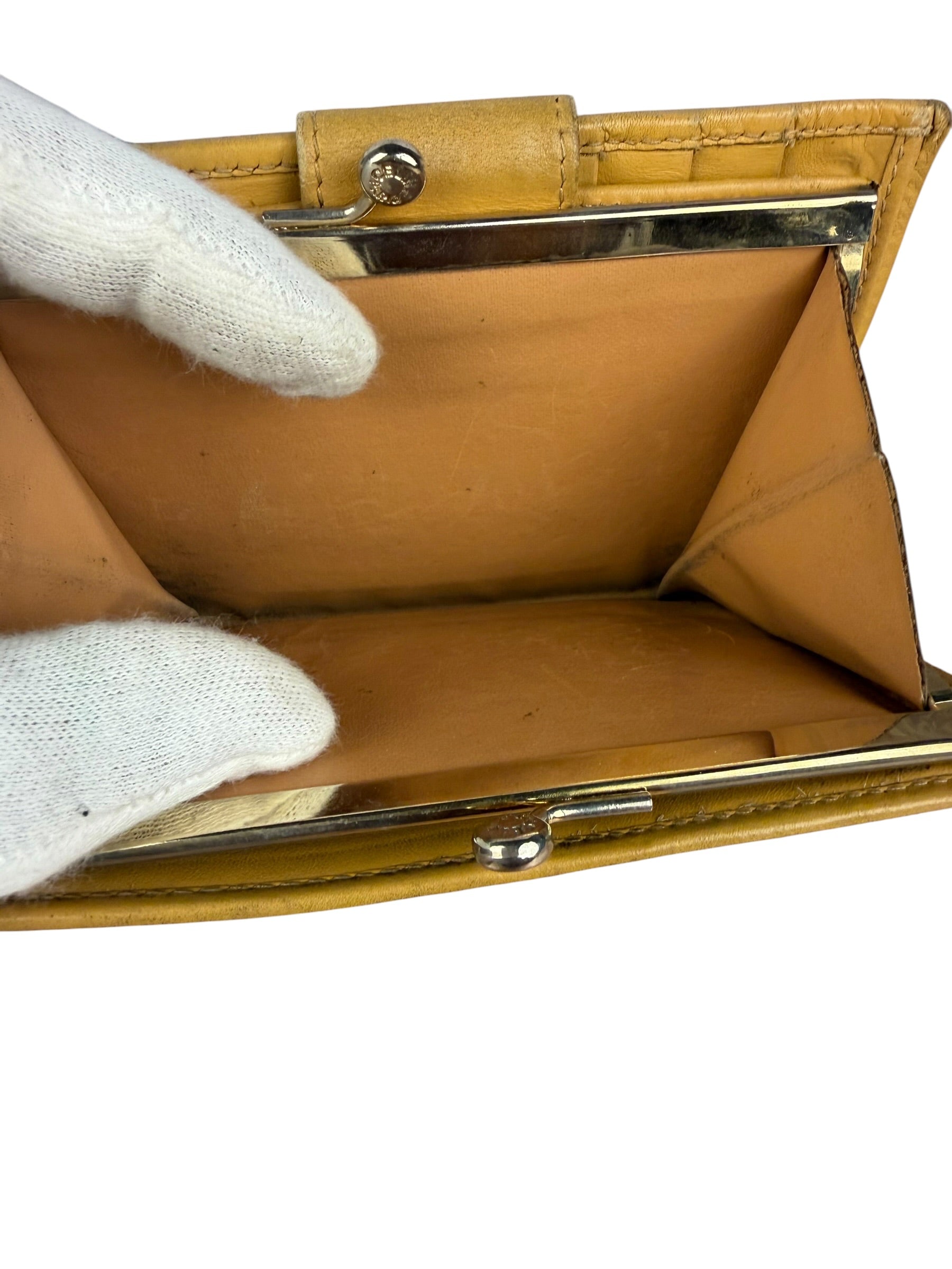 Celine Vintage Brown Macadam Bifold Kisslock Wallet