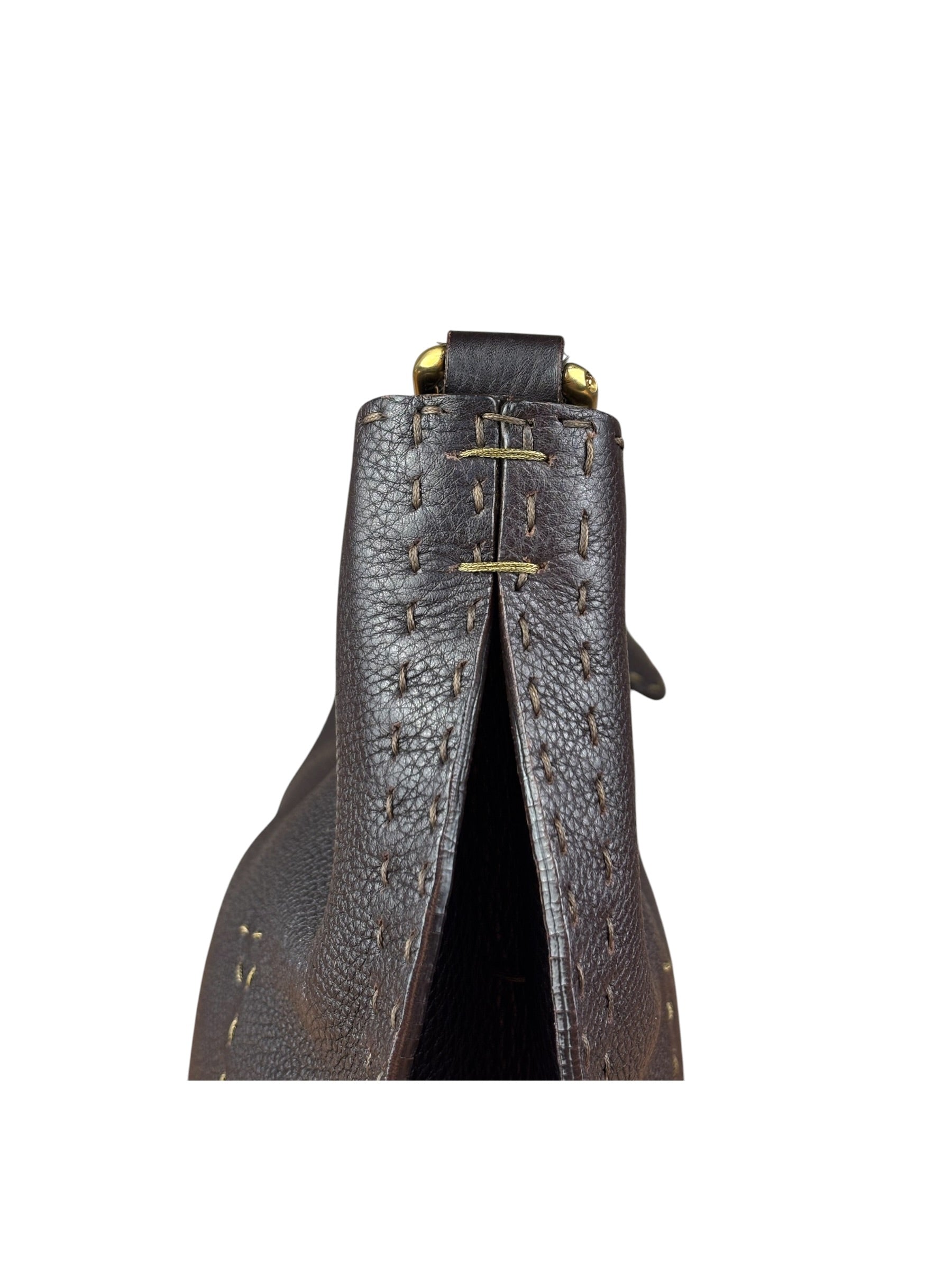 Fendi Brown Selleria Leather Hobo Bag