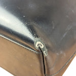 Prada Vintage Black Leather Spazzolato Laser-Cut-Logo Tote Bag