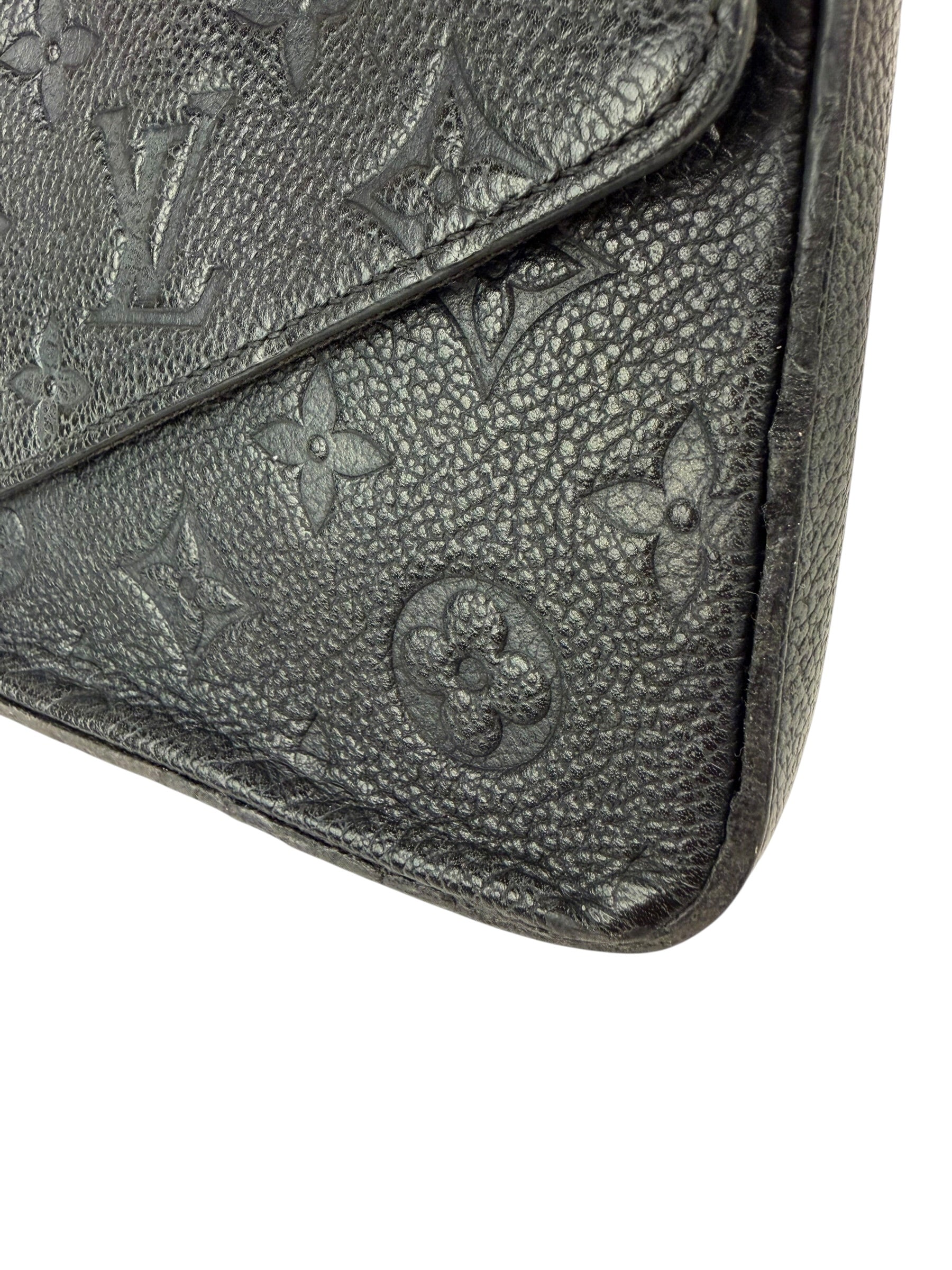 Louis Vuitton Black Leather Monogram Felicie Pochette
