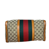 Gucci Beige/Brown GG Web Boston Two-Way Bag