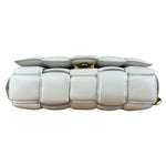 Bottega Veneta White Leather Padded Cassette Chain Bag