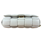 Bottega Veneta White Leather Padded Cassette Chain Bag