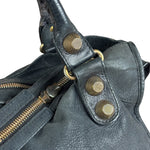 Balenciaga Black Leather Giant Gold City Two-Way Bag 21
