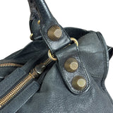 Balenciaga Black Leather Giant Gold City Two-Way Bag 21