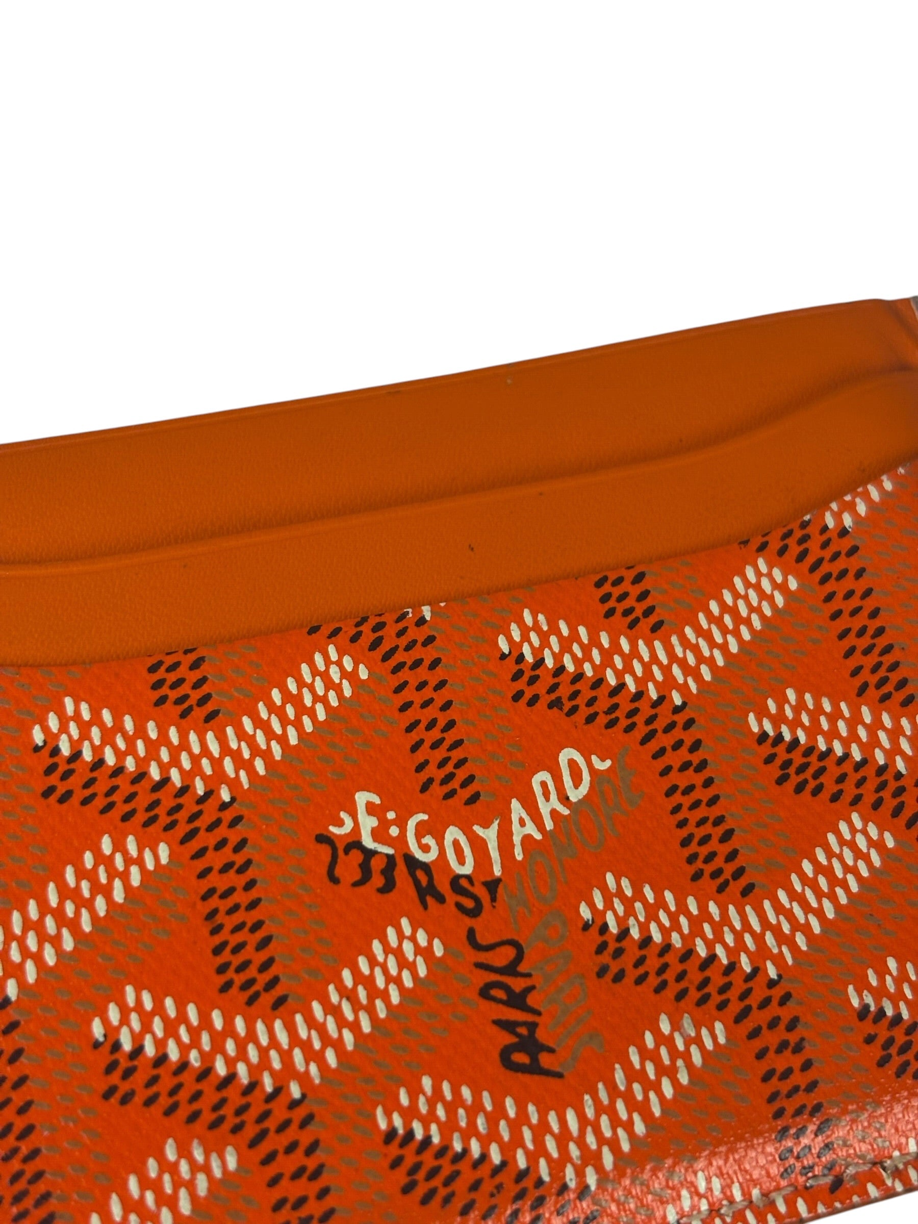Goyard Orange Leather Saint Sulpice Cardholder