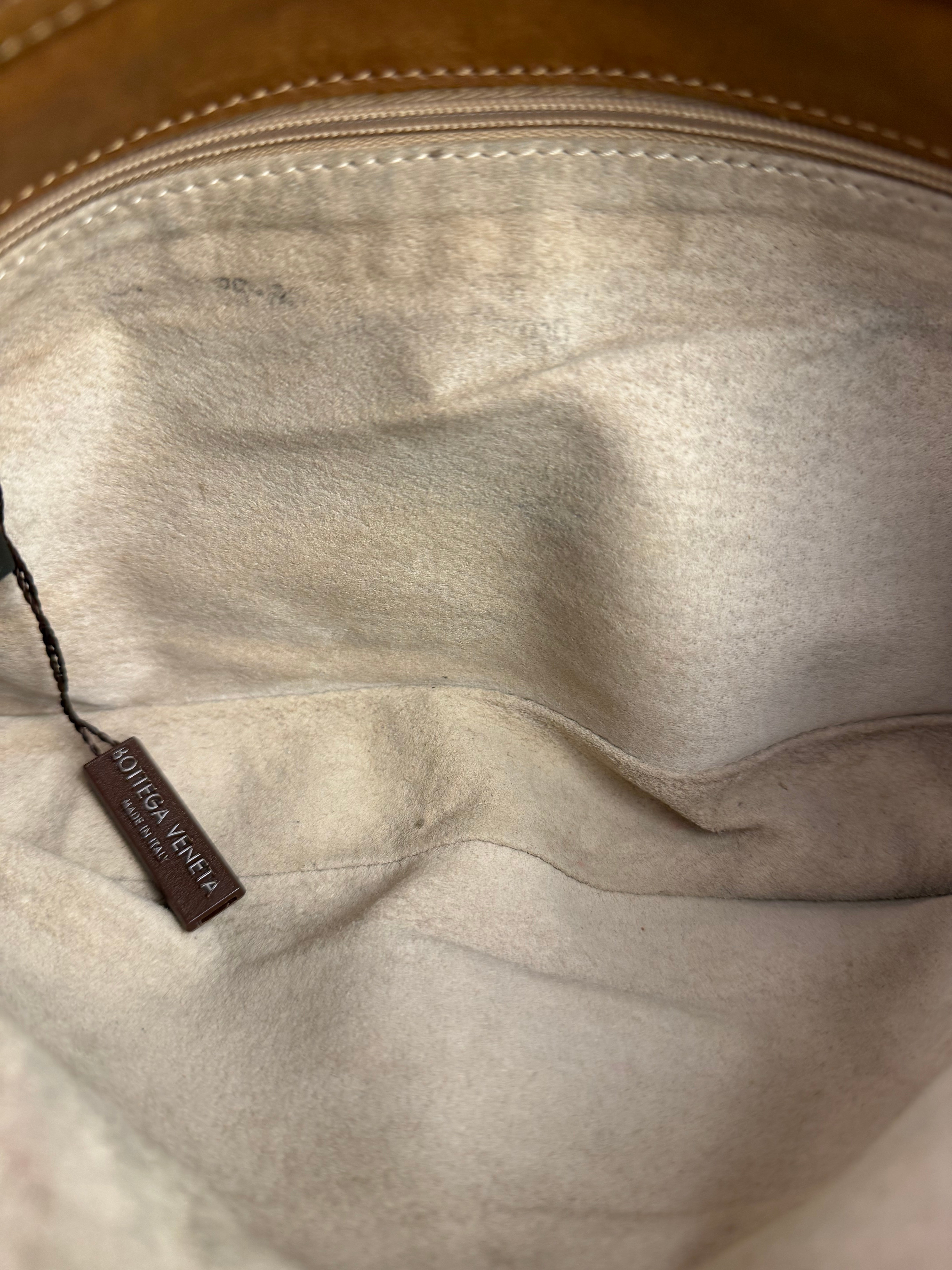 Bottega Veneta Tan Brown Intrecciato Shoulder Bag