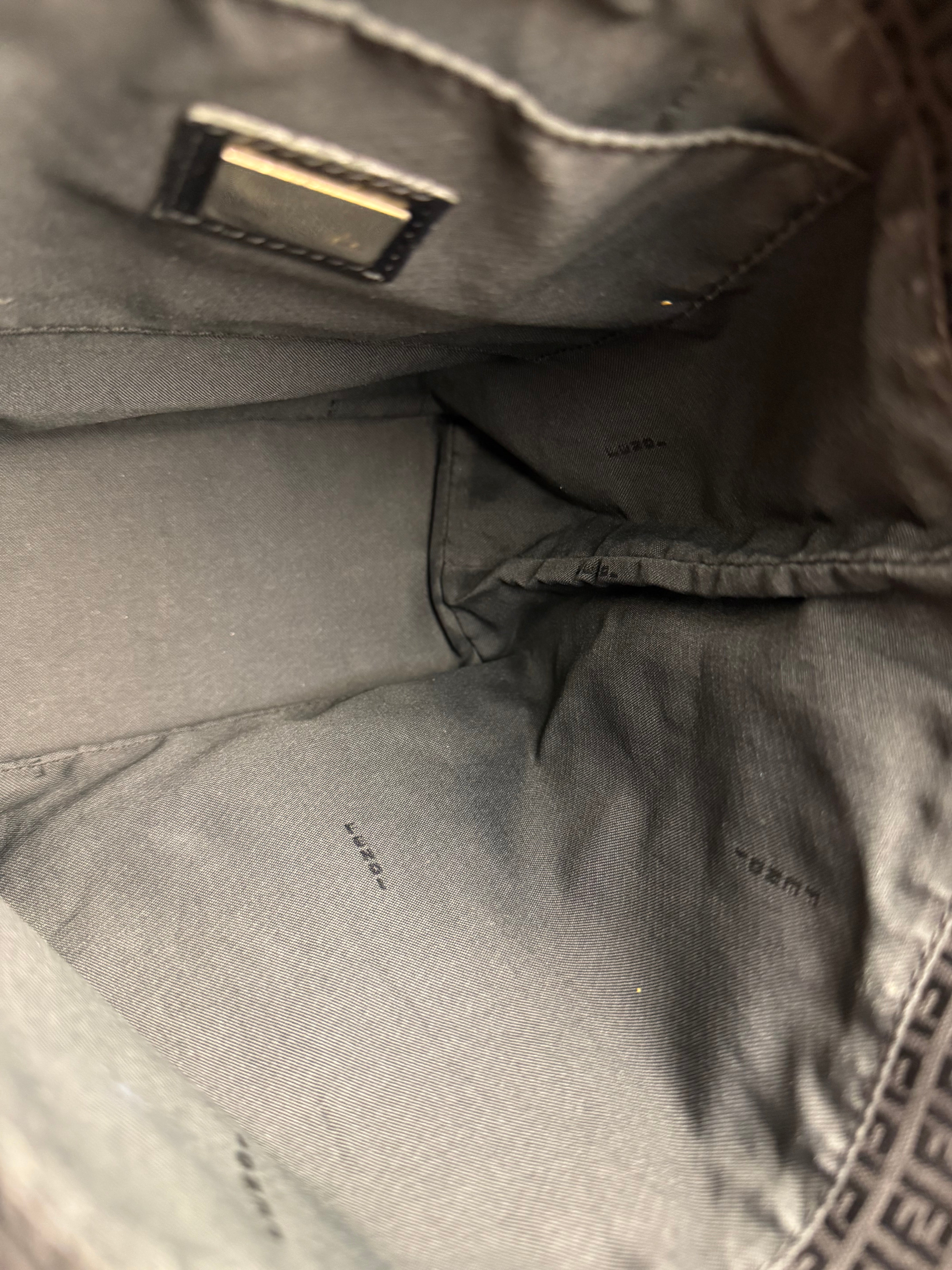 Fendi FF Black Canvas Logo Tote