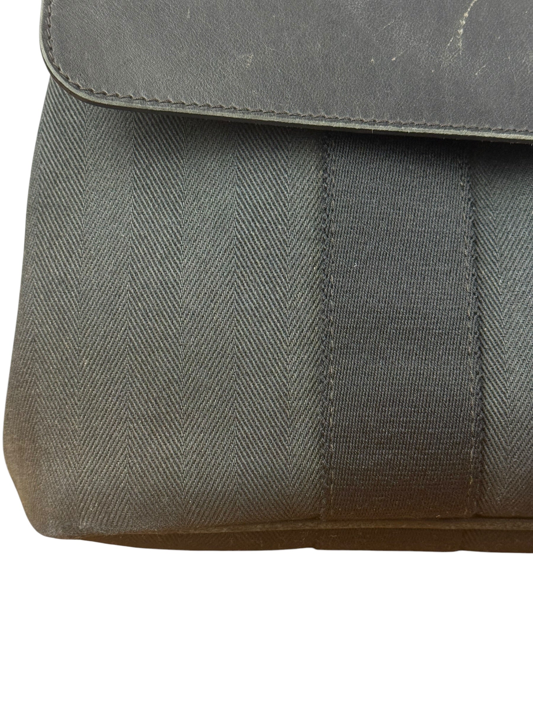 Hermes Black Canvas Leather Valparaiso Handbag
