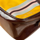 Prada Vintage Yellow/Burgundy Patent Leather Bowler Shoulder Bag
