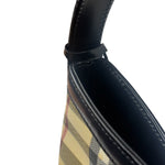 Burberry Black Leather Trim House Check Pochette